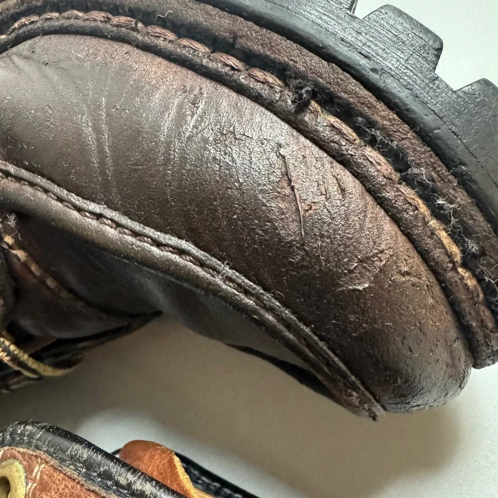 Vtg Herman Survivors Boots Men's Sz 8 Brown Leather Insulated Work Boots Vibra